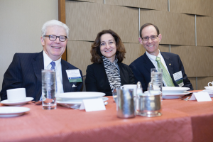 TEI International President (right) Mark Silbiger (Lubrizol Corp.) and Senior Vice President C.N. (Sandy) Macfarlane (left, Chevron Corp.), enjoy speaking with Grace Perez-Navarro (OECD). The three enjoyed lunch together on Monday before Perez-Navarro shared her thoughts on the OECD’s BEPS initiative. 