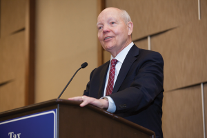 “Doing less with less” was the common thread in IRS Commissioner John Koskinen’s comments at the Tuesday luncheon. Commissioner Koskinen acknowledged the challenges the IRS continues to face with less money and fewer resources, but also how the IRS workforce’s dedication and commitment allow the agency to be successful.