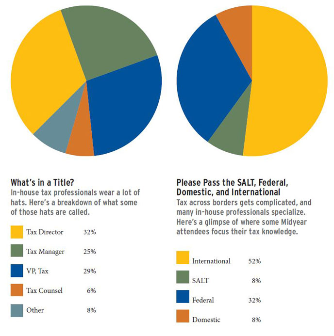 graph depicting tax professionals job titles and tax knowledge breakdown